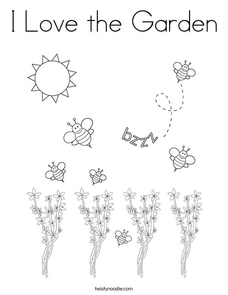 Bee Kissing A Flower Coloring Page