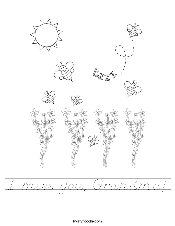 I miss you, Grandma! Worksheet
