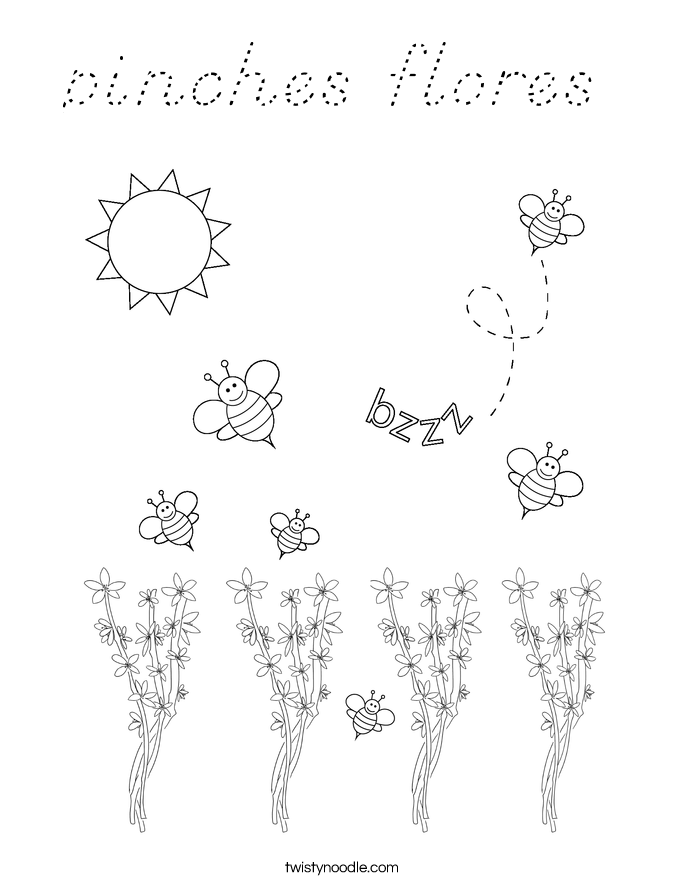 pinches flores Coloring Page