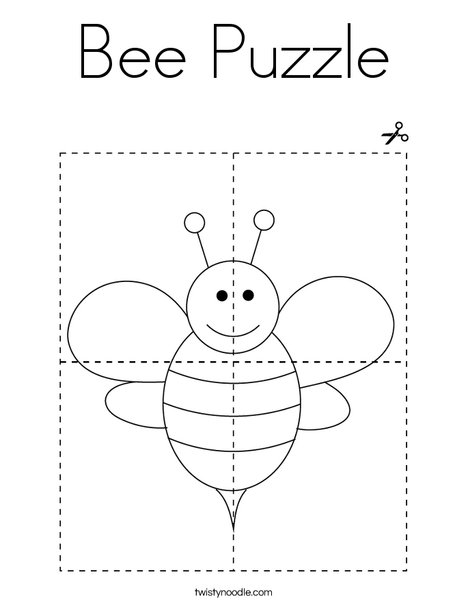 bee puzzle coloring page twisty noodle