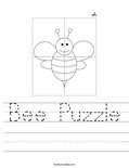 Bee Puzzle Worksheet