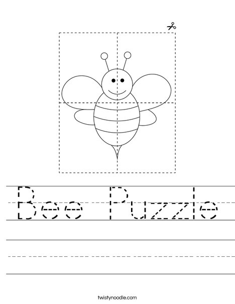 Bee Puzzle Worksheet