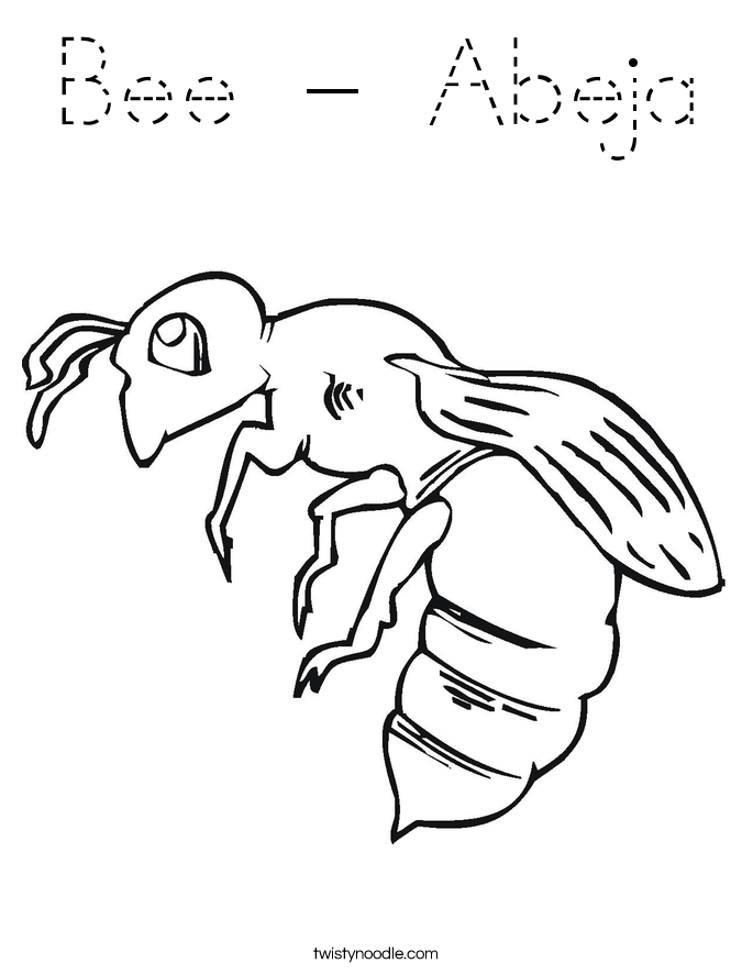 Bee - Abeja Coloring Page