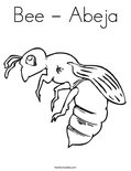 Bee - Abeja Coloring Page