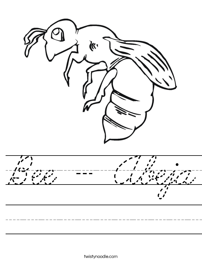 Bee - Abeja Worksheet