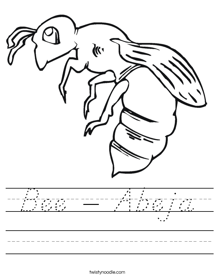 Bee - Abeja Worksheet