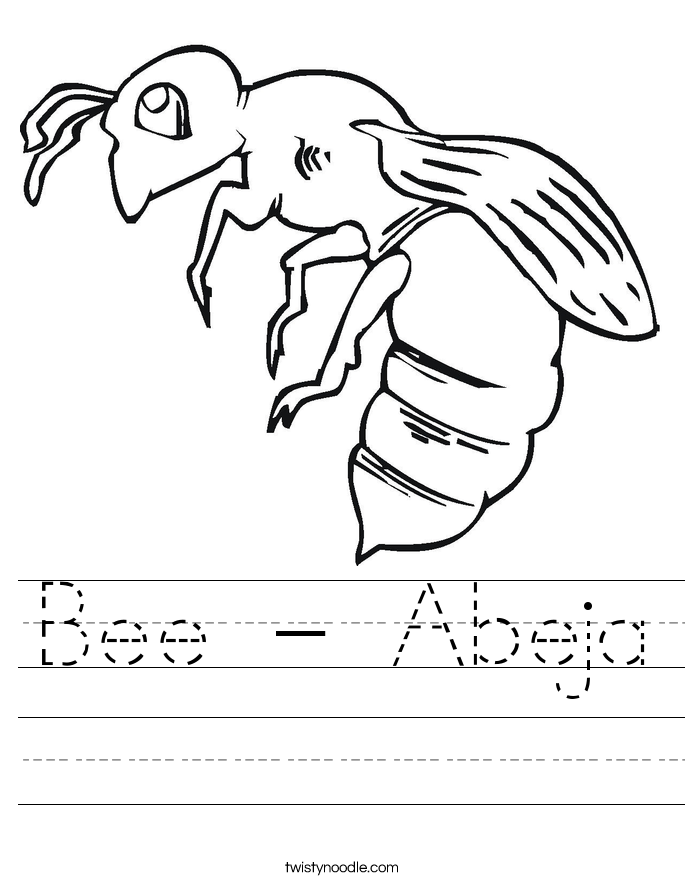 Bee - Abeja Worksheet