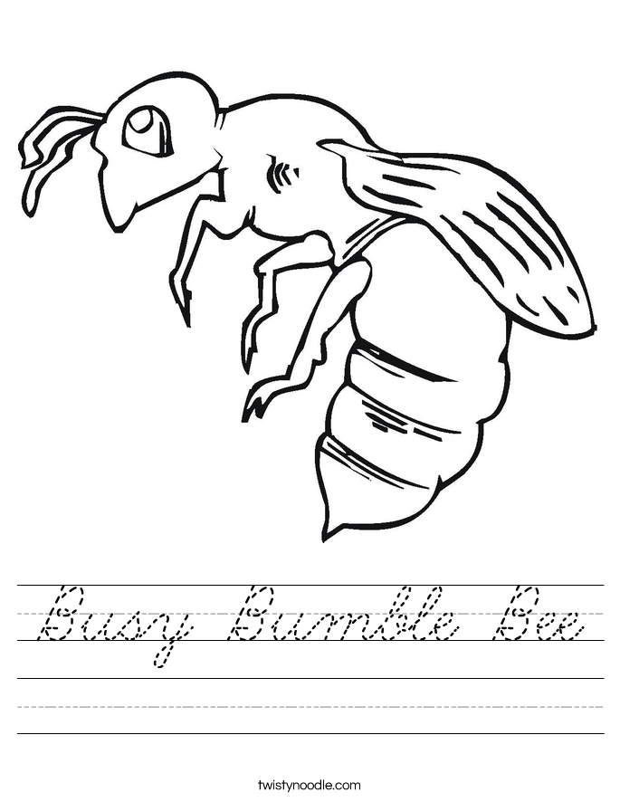 Busy Bumble Bee Worksheet