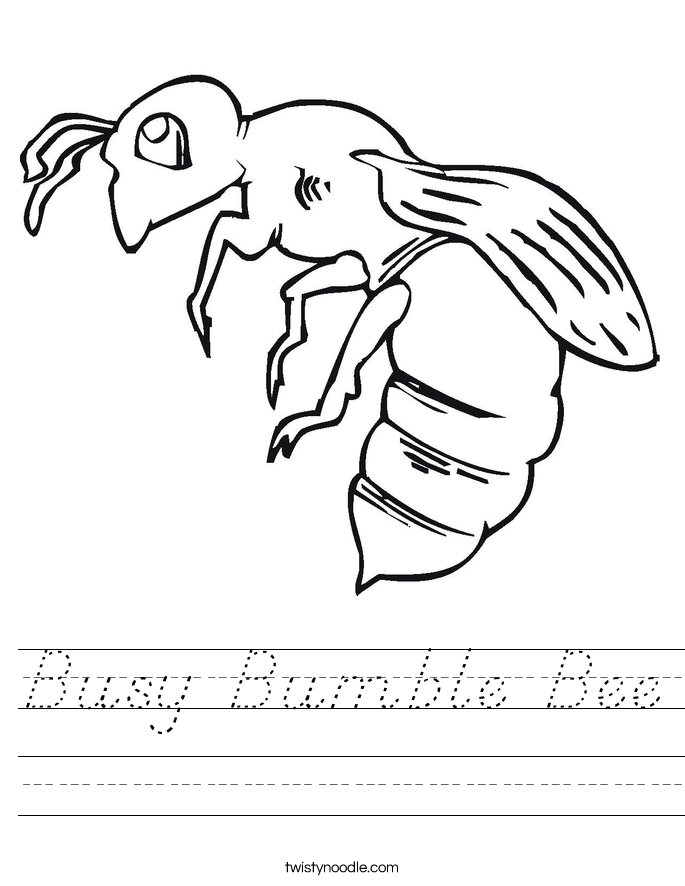 Busy Bumble Bee Worksheet