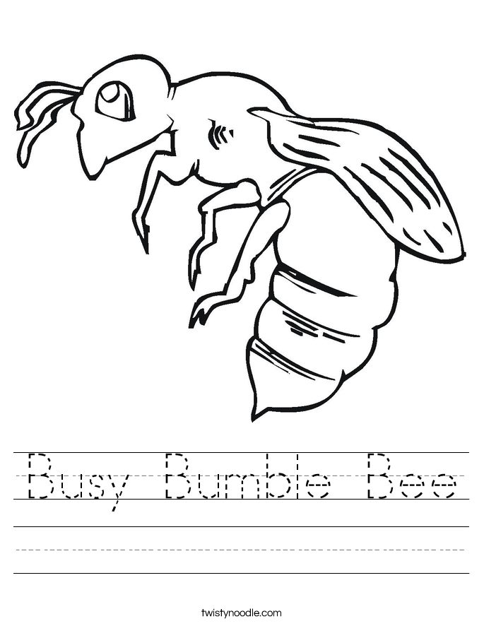 Busy Bumble Bee Worksheet