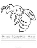 Busy Bumble Bee Worksheet