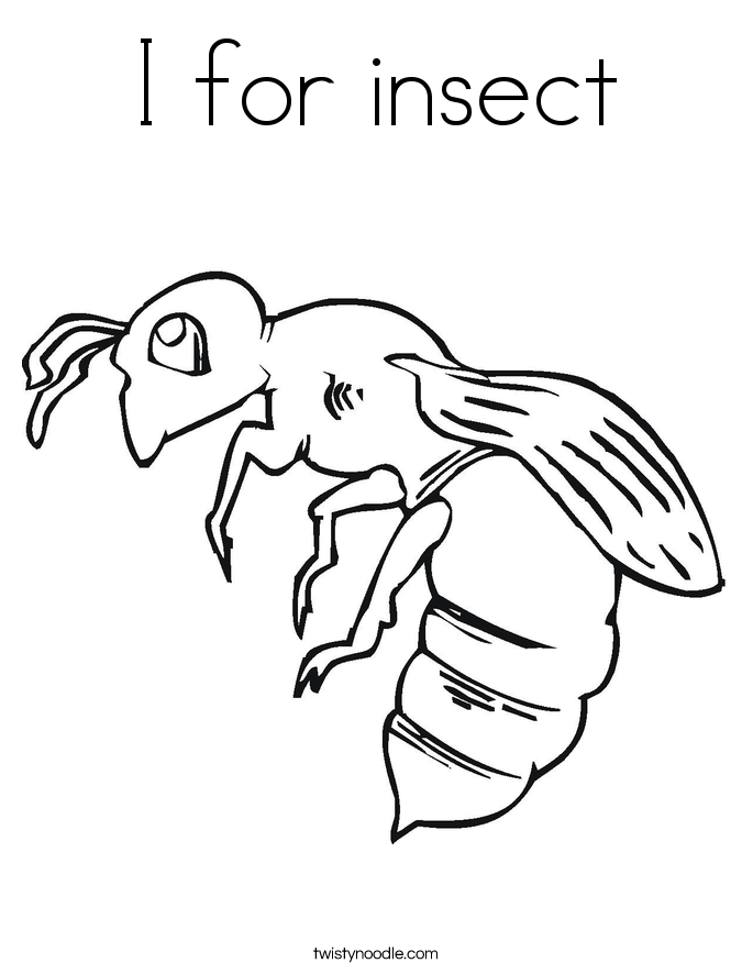 I for insect Coloring Page