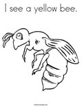 I see a yellow bee.Coloring Page