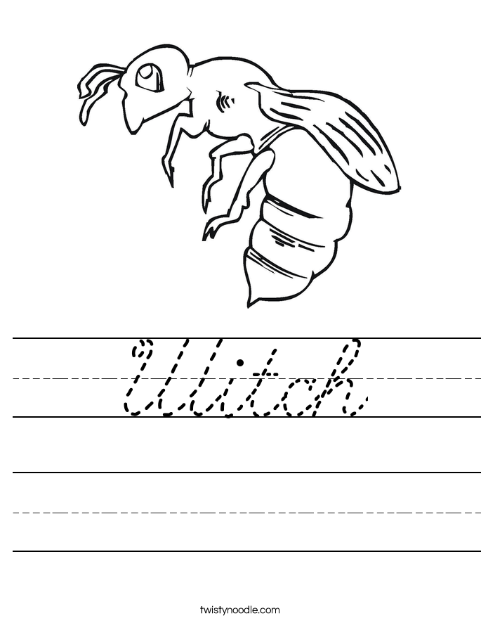 Witch Worksheet
