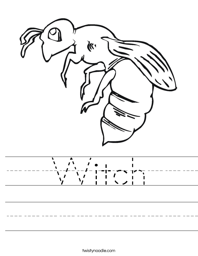 Witch Worksheet