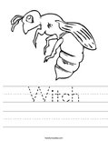 Witch Worksheet