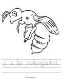 y is for yellowjacket Worksheet