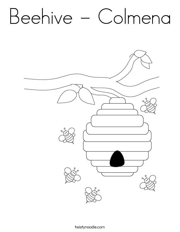 Beehive - Colmena Coloring Page