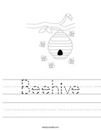 Beehive Handwriting Sheet