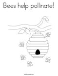 Bees help pollinate! Coloring Page