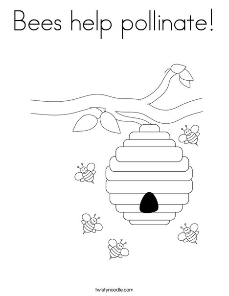 Beehive with Flowers Coloring Page