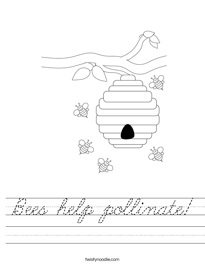 Bees help pollinate! Worksheet