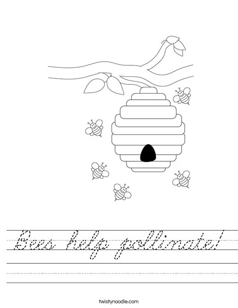 Beehive with Flowers Worksheet