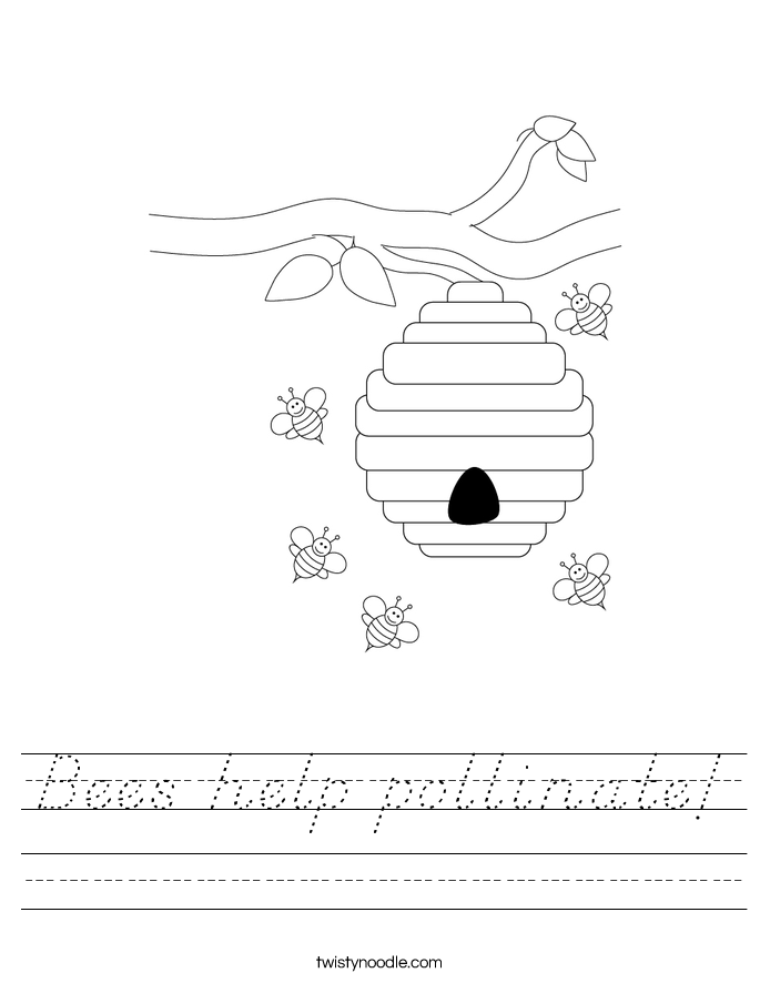 Bees help pollinate! Worksheet