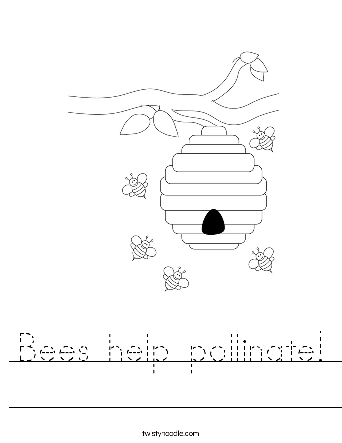 Bees help pollinate! Worksheet