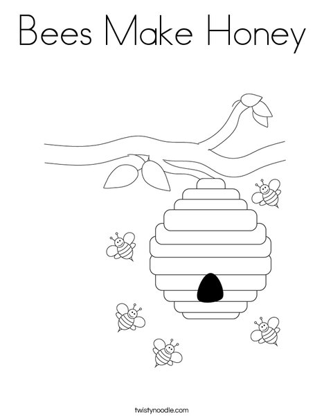 Beehive with Flowers Coloring Page