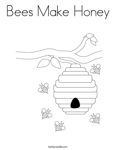 Bees Make Honey Coloring Page - Twisty Noodle