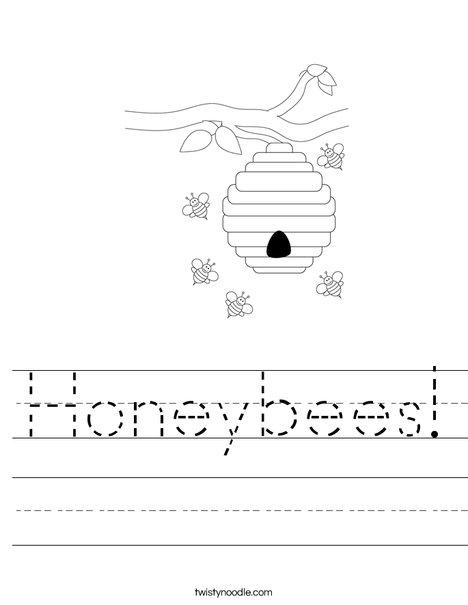 Beehive with Flowers Worksheet