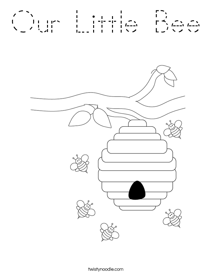 Our Little Bee Coloring Page