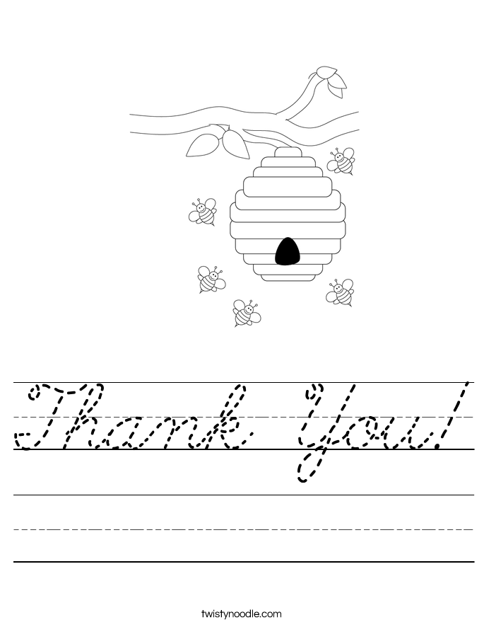 Thank You! Worksheet