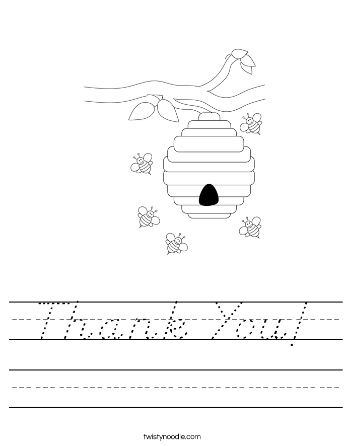 Thank You! Worksheet