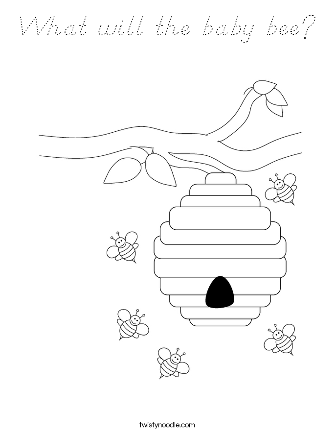 What will the baby bee? Coloring Page