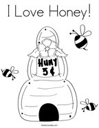 I Love Honey Coloring Page