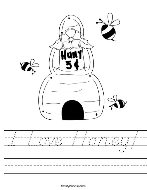 Beehive with buzzing bees Worksheet