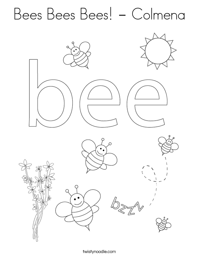 Bees Bees Bees! - Colmena Coloring Page