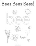 Bees Bees Bees Coloring Page