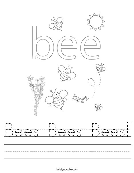 Bees Bees Bees Worksheet - Twisty Noodle