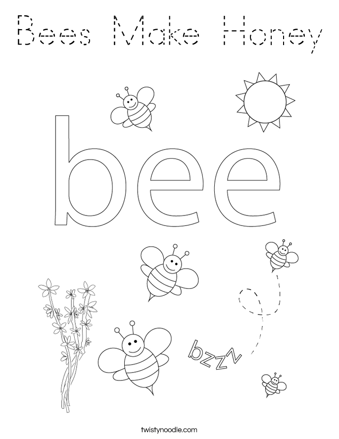 Bees Make Honey Coloring Page