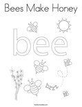 Bees Make Honey Coloring Page