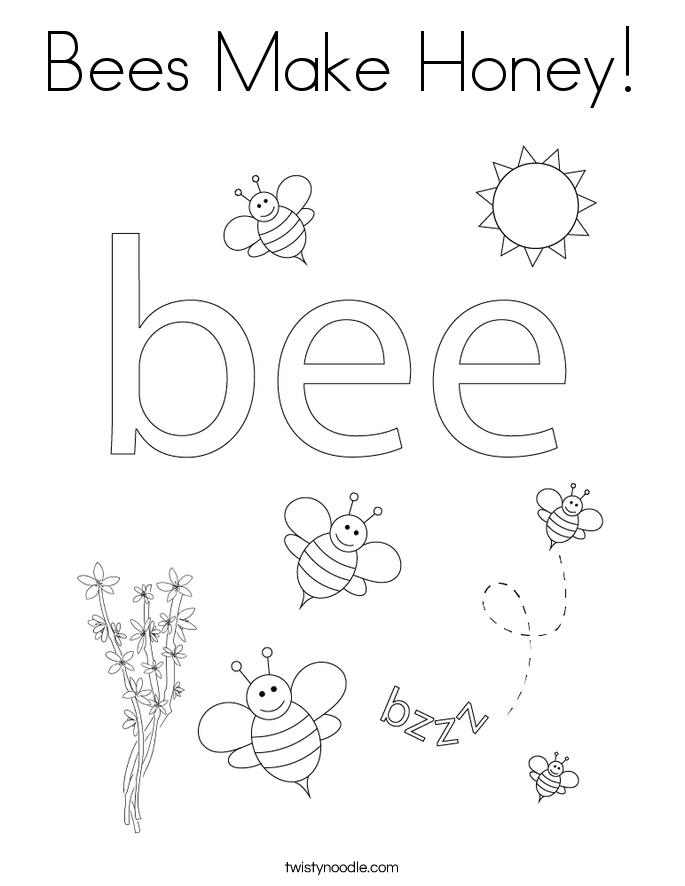 Bees Make Honey! Coloring Page