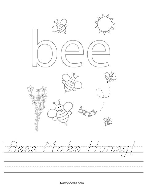 Beehive with honey bees Worksheet