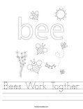 Bees Work Togther Worksheet