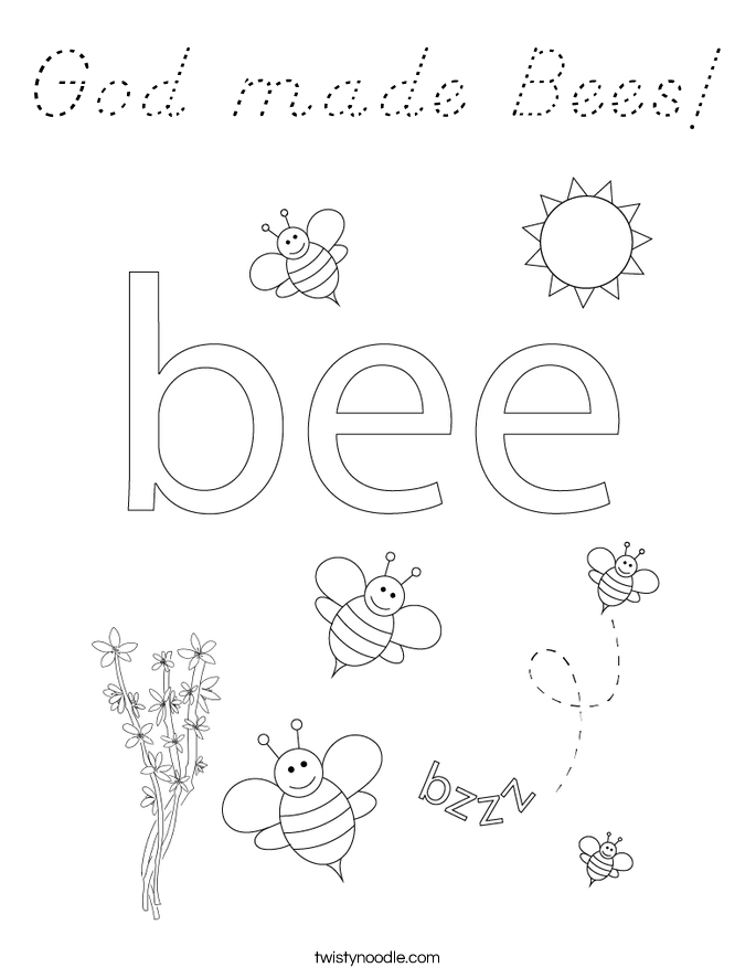 God made Bees! Coloring Page