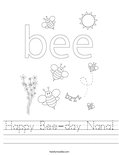 Happy Bee-day Nana! Worksheet