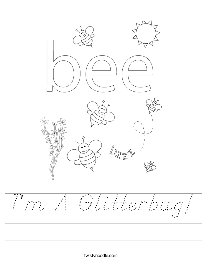 I'm A Glitterbug! Worksheet
