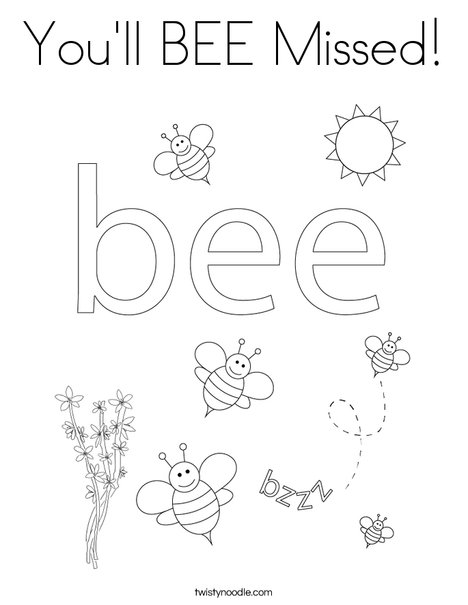 Beehive with honey bees Coloring Page
